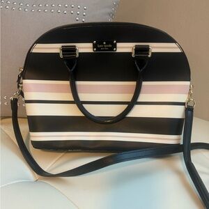 Kate Spade Black and Pink Striped Women's Bag